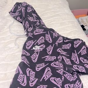 Nike Men's Sportswear Essentials All Over Print "Purple" Pullover Hoodie